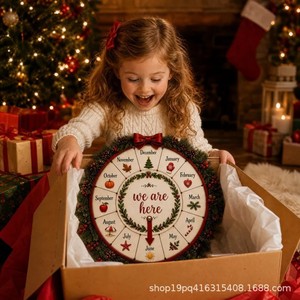 Adorno Navideño Moderno de Madera Artificial para Árbol de Navidad, Diseño de Casa de Ciervos Recortada, 35x35cm - Product Image 2
