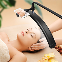 Lampe annulaire LED de 24 pouces pour photographie, avec trépied au sol, lampe demi-lune pour extensions de cils, lampe à cils pour spa et tatouage