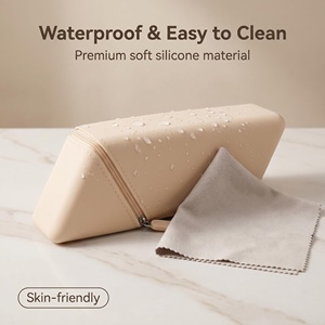 Silicone Pencil Case & <b>Makeup</b> <b>Brush</b> Bag 2 in 1 Stand Pen <b>Holder</b> Multi Purpose Storage Pouch for Stationery Cosmetic Tools Travel - Product Image 4