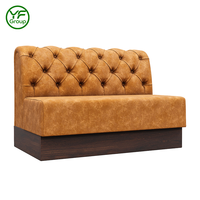 Vente d'usine : Mobilier de restaurant de luxe, banquette en forme de U, sièges en cuir et bois, ensembles table et chaises pour bar et restaurant