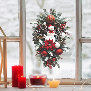Adesivo in Vinile PVC Impermeabile <span class=keywords><strong>per</strong></span> Natale, Pupazzo di Neve Artificiale, Pallina Rossa, Decorazione <span class=keywords><strong>per</strong></span> Porta d'Ingresso e Parete, <span class=keywords><strong>per</strong></span> Casa e Hotel, <span class=keywords><strong>per</strong></span> le Feste - Product Image 6