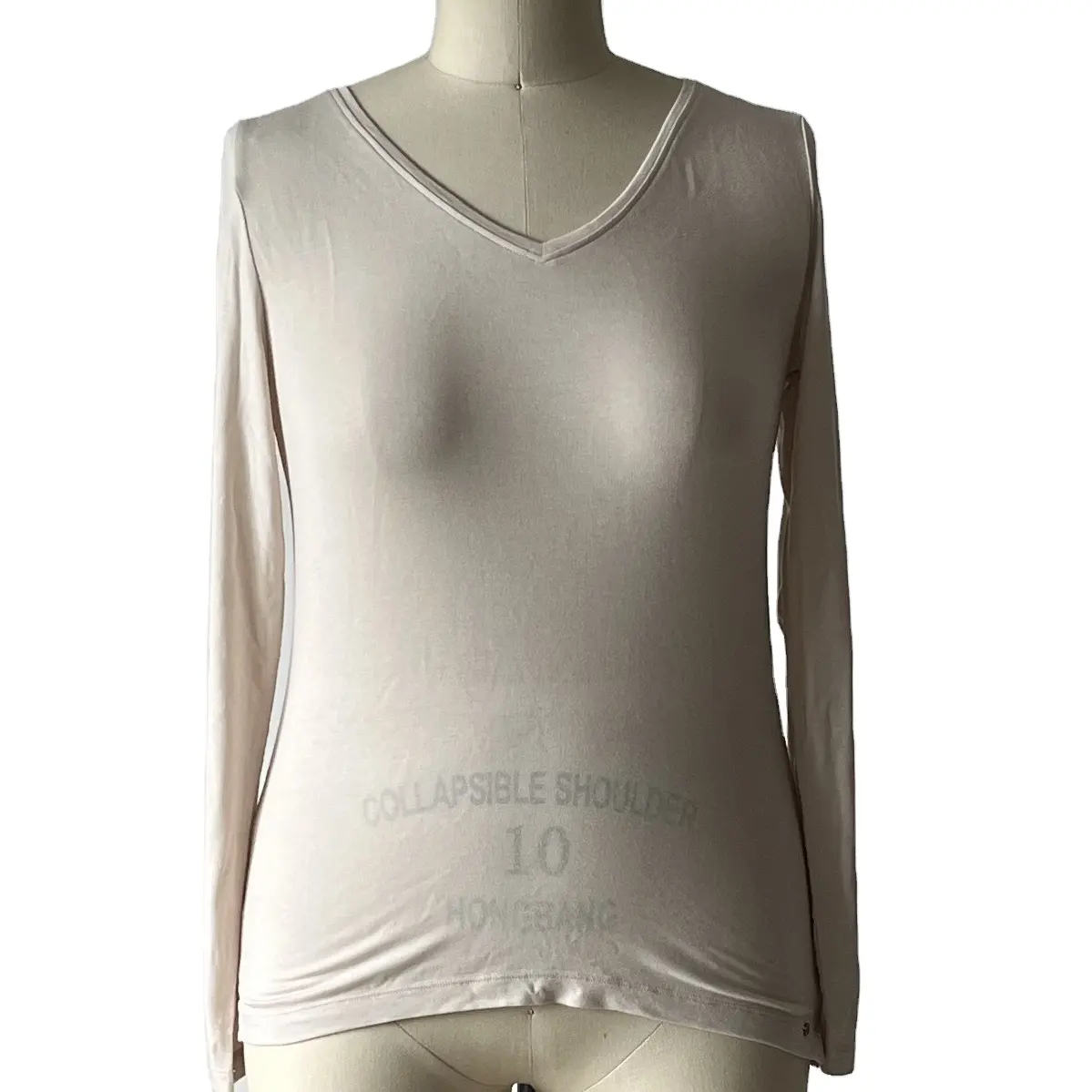 2023 European And American V Neck Long Sleeves Blank Tshirts Wholesale Women T-shirt Modal Tencel Tee Shirt For Women
