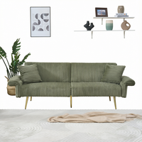 Ensemble de canapé-lit de luxe avec tissu écologique et rembourrage en éponge pour salons modernes