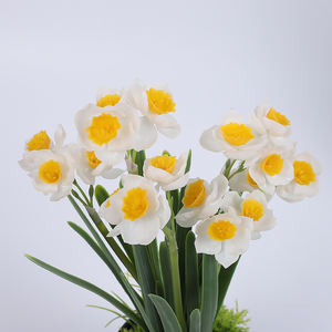 Fleurs artificielles de grande taille, narcisses artificielles à faire soi-même en pot, décoratives tropicales, aquarium, mariage, fleurs artificielles - Product Image 1