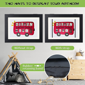 2025 New Design Creative Black White Removable Kids Artwork Glass <b>Frame</b> Flower Design Durable Eco-Friendly Handmade Wood <b>Frame</b> - Product Image 4