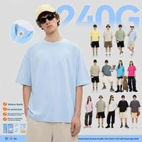 T-shirt Hip Hop à manches courtes en Sorona 240g, coupe ample, protection solaire, résistant à la chaleur, idéal pour l'été et le sport