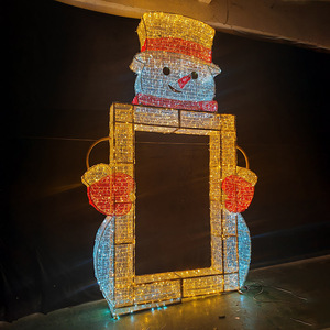 Éclairage de Noël 3D extérieur personnalisé, <span class=keywords><strong>cadre</strong></span> de photomaton lumineux, éclairage LED <span class=keywords><strong>pour</strong></span> affichage photo, sculptures lumineuses <span class=keywords><strong>pour</strong></span> attractions de vacances, motifs lumineux - Product Image 1