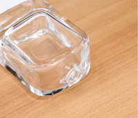 Flacon de parfum vide rechargeable en verre transparent plat de 30 ml avec capuchon pulvérisateur argenté estampé or, logo YM personnalisé, emballage de luxe