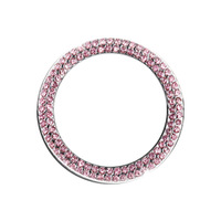 Anneau décoratif universel pour démarrage à une touche de voiture, double rangée de cristaux en strass, garniture de commutateur d'allumage en métal chromé