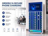 Borne de recharge intelligente 40 portes avec affichage publicitaire, station de recharge sécurisée en libre-service, certifiée CE, résistante aux intempéries pour centres commerciaux