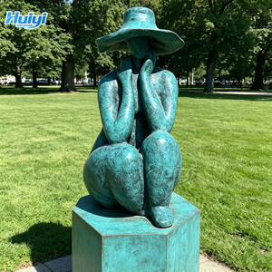 Escultura Moderna Abstracta <span class=keywords><strong>de</strong></span> Mujer Sentada en Bronce, Metal Fundido a Presión, Color Personalizado, Tallado Muy Detallado para Jardín y Paisajismo - Product Image 2