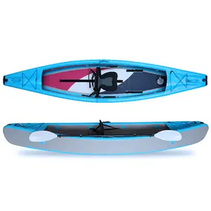 NEOKUDO Drop-Stitch PVC Kayak Inflatable, Customization Single Tandem 3-Person Canoe Kayak, Drop Stitch Inflatable Kayak