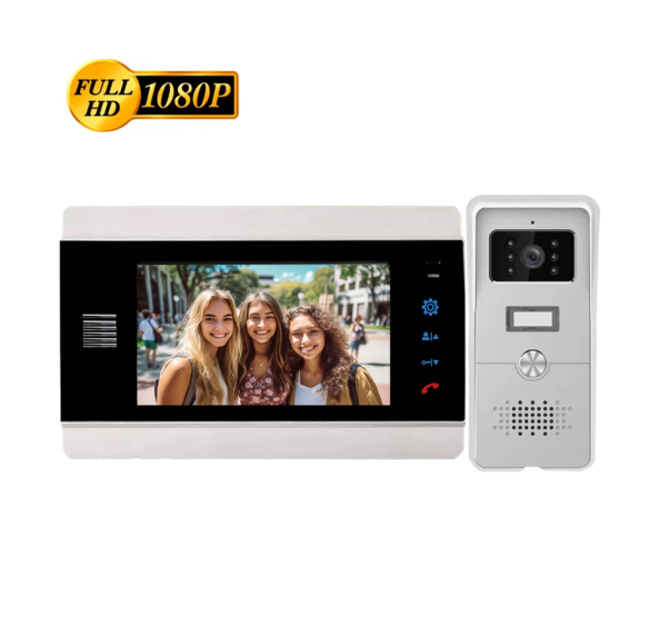 Factory Price 7 Inch Screen HD 1080P Camera 4 Wire Video Intercom System Security Monitor Doorbell