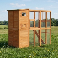 GreenGrow Classic Maison pour chat d'extérieur en bois massif, respirante, de forme carrée, grande, avec cage en bois, mobilier pour animaux de compagnie haut de gamme, en promotion