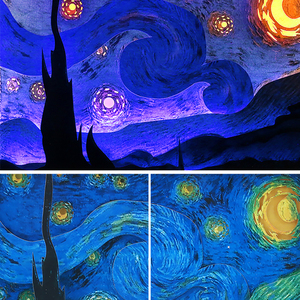 Quadri <span class=keywords><strong>di</strong></span> <span class=keywords><strong>Van</strong></span> <span class=keywords><strong>Gogh</strong></span>, Decorazione Murale, Luce Notturna 3D '<span class=keywords><strong>La</strong></span> <span class=keywords><strong>Notte</strong></span> <span class=keywords><strong>Stellata</strong></span>', Cornice con Effetto Ombra, Regalo Personalizzato - Product Image 5