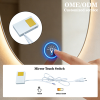 SHINECHIP Espejo LED Inteligente para Baño de 110V/220V 12W 1A con Interruptor Táctil y Sensor de Atenuación IP20