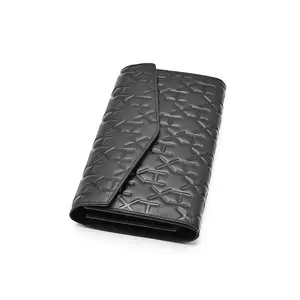 Porte-cartes multifonction en cuir véritable de qualité supérieure Portefeuille de haute qualité avec logo en relief