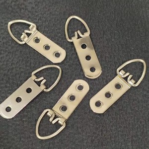 Crochet de suspension en métal argenté à trois trous de 64 mm avec anneau pour montage de cadre photo - Product Image 3