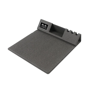 Có thể gập lại 4-in-1 da không dây sạc chuột Pad Led Logo điện thoại đứng bút chủ thẻ đứng bền PU da bàn mat - Product Image 3