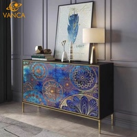 Meuble de rangement moderne de luxe pour salle à manger et salon, en bois laqué brillant, style élégant et moderne
