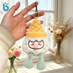 BABUR Kegelvormige Bubbel IJsjes Pluche Sleutelhanger Zachte Polyester & PP Katoen Gevuld Speelgoed 12cm voor Kinderen van 8-13 jaar - Product Image 4