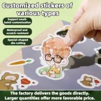 Étiquettes autocollantes personnalisées en vinyle holographique imperméable, impression de dessins animés, découpe Kiss Cut, feuilles d'autocollants personnalisées