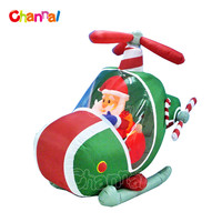 Personnalisé gonflable père noël volant avec Pingouin gonflable d'hélicoptère de noël père noël pour l'extérieur