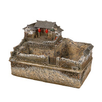 Pot à Bonsaï en Résine Style Chinois Vintage, Mini Micro-Paysage en Forme de Maison, Jardinière pour Plantes Succulentes, Décoration Rétro pour Ferme, Cour et Maison