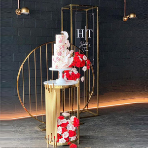 Décoration de fond de scène de déco de mariage en fer or <span class=keywords><strong>rose</strong></span> de haute qualité pour les événements de fête de mariage - Product Image 2