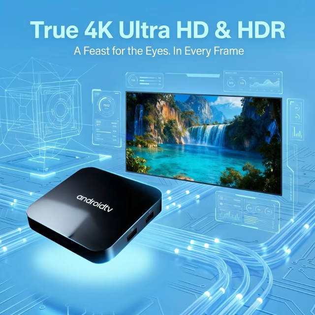 Customized Service 2G+8G 4K Quad Core HDR/H265 Android 9 TV Box with Voice Remote OTT 12-month Warranty IPTV
