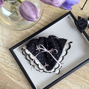 Accesorios para el cabello de la <span class=keywords><strong>serie</strong></span> negra coreana MIO, pinzas para el cabello de metal con lazo, banda elástica para el cabello, scrunchies de gran tamaño para mujeres - Product Image 5