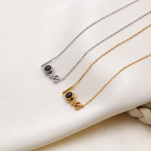 Love Letter Pendant Necklace Gold Silver Color Minimalist Design For Women Fashion Jewelry - Product Image 2