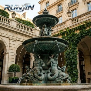 Fuente Moderna de Estilo Antiguo RUNJIN, de Tamaño Real, en Capas, para Exteriores, Villas y Jardines, de Metal Fundido de Alta Calidad, Color Bronce - Product Image 3