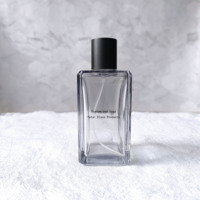 OEM Flacon de parfum personnalisé de 30ml 50ml 100ml rectangulaire vintage portable vaporisateur vide de 50ml en verre avec couvercle en plastique