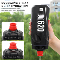 Bouteille d'eau de cyclisme RIDERACE 620ML sans BPA pour course à pied, escalade et sports de plein air – Gourde rouge portable à pression