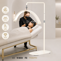 FOSOTO 28 pouces Beige Led Moon Lamp Floor Lashes Lamp Eyelash Extension Lamp Led Lash Light pour Maquillage Photographie Beauty Lamp