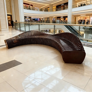 Silla de Madera con Forma de Ola Y518 Personalizable y de Fácil Cuidado, Asientos para Áreas Públicas, Sala de Espera de Aeropuerto, Banco de Madera Resistente - Product Image 5