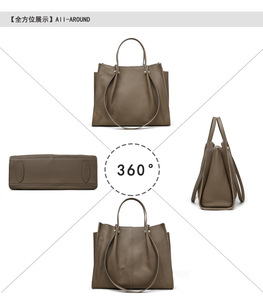 Bolsos Tote Casuales de Cuero Genuino, Bolsos de Mano de Lujo Vintage para Mujer, Bolsos de Hombro de Gran Capacidad de Diseño de Moda para Mujer - Product Image 3