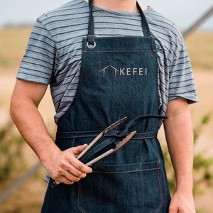 Delantal artesanal <span class=keywords><strong>de</strong></span> mezclilla <span class=keywords><strong>de</strong></span> alta calidad KEFEI <span class=keywords><strong>para</strong></span> cocina, jardín, bar, restaurante - Product Image 1