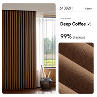 Rideaux occultants ZSTARR aspect chenille pour chambre à coucher, couleur café foncé, plissés à la française, isolants thermiques, lourds, double panneau