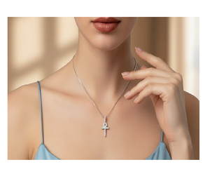 Pendentif Croix Ankh en Diamant Premium Fabriqué avec des Diamants Naturels en Or Bijoux Fins Conçus pour l'Expression Spirituelle - Product Image 5