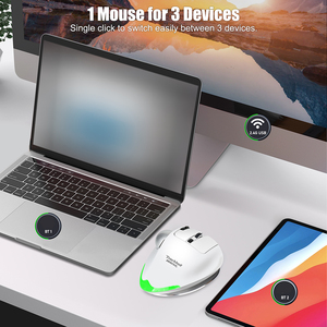 Souris Trackball sans fil <span class=keywords><strong>ZELOTES</strong></span> F33 2.4G RGB Ergonomique Rechargeable avec Contrôle par le Pouce pour PC, Connexion à 3 Appareils - Product Image 3