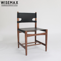 WISEMAX – chaise de salle à manger en cuir Vintage espagnol, meuble fait à la main de couleur noyer