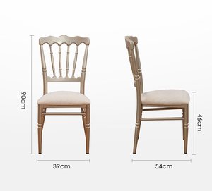 Chaise <span class=keywords><strong>Napoléon</strong></span> QL800B en aluminium de qualité avec coussin fixe pour fête de mariage ou bureau à domicile/entrée/hôpital - Product Image 4