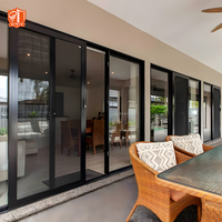 Puerta Corredera de Vidrio Pesado Aislada y Resistente a Sismos, con Acabado Moderno y Aluminio Reforzado, para Villas en Colinas de California y Centros Comerciales