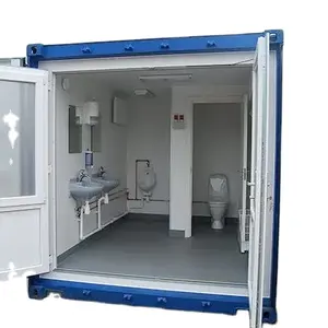 现代设计造型蹲式洗手间拖车模块化临时移动厕所