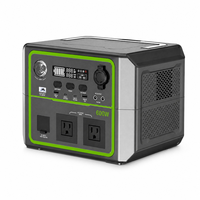 Station d'alimentation portable LiFePO4 600W 403Wh avec onduleur à onde sinusoïdale pure, panneau solaire et lampe torche pour alimentation de secours d'urgence