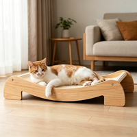 Lit grattoir moderne et écologique pour chat, structure en bois de pin massif, tapis en sisal naturel pour chats de grande taille, supporte 20 kg, design antidérapant