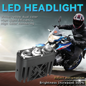 Faro Auxiliar para Motocicleta Todoterreno, Doble Color, Luz Antiniebla, 3 Lentes, Proyector Universal, 12V 25W 4000 Lm, Mejorado - Product Image 2