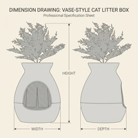 Maison pour chat en forme de pot de fleurs bionique 2-en-1, lit pour chat décoratif sur le dessus d'une plante, nid pour animal de compagnie fermé, meuble d'intérieur